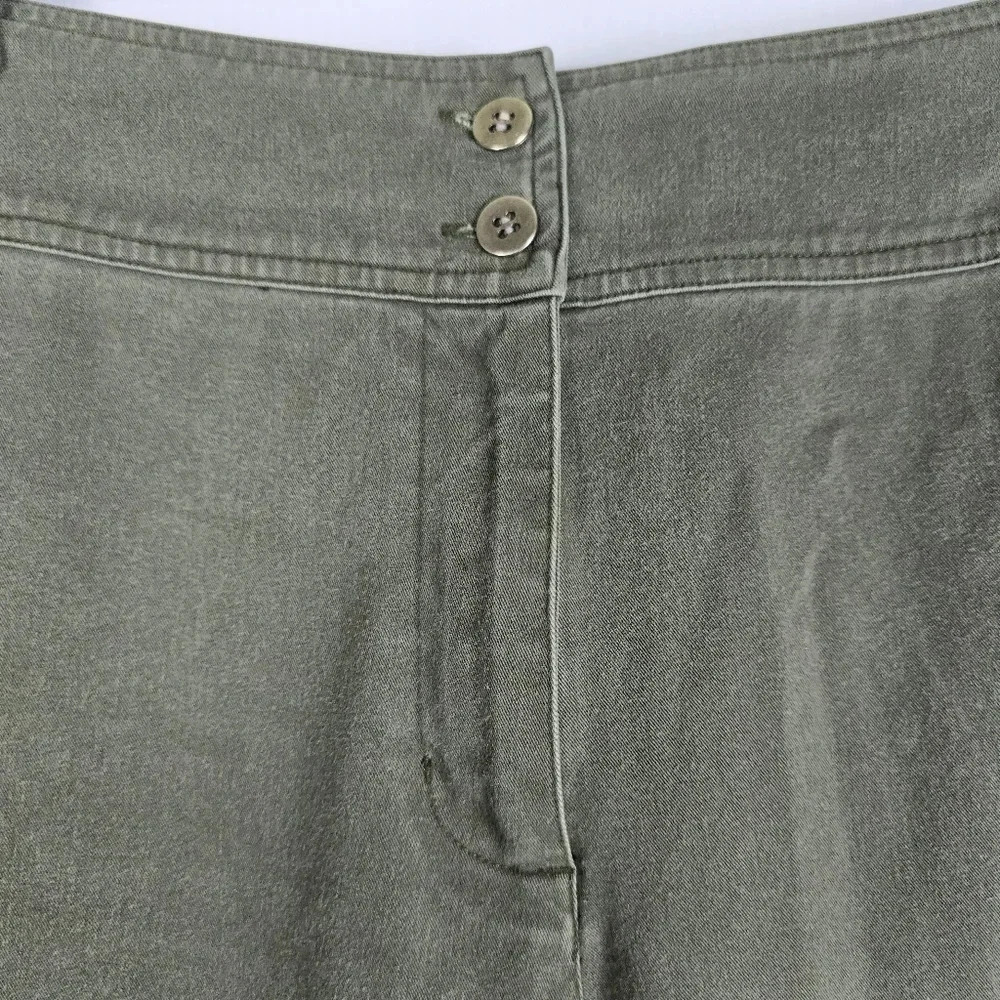 Chico's Olive Green Stretch Straight Leg Pants No Pockets Size 2.5/ 14 - Picture 4 of 8